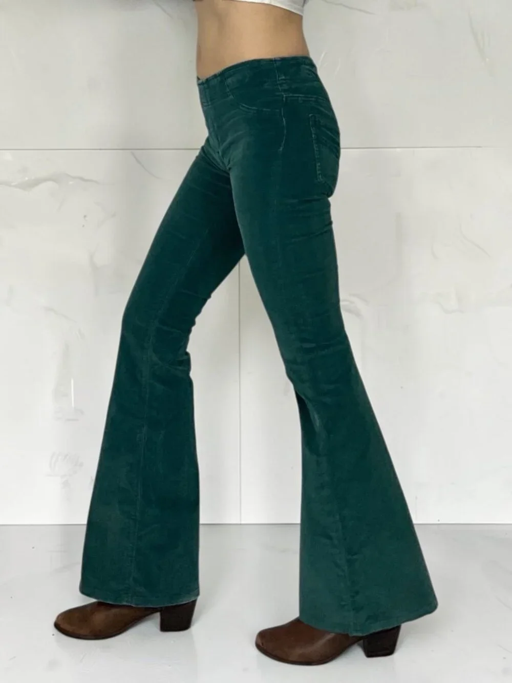 Free People We The Free Penny Pull-On Cord Flare Pant 25 Green
